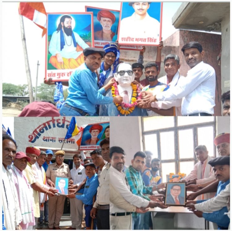 अखिल भारतीय बैरवा महासभा जिला अजमेर और भीम सेना के संयुक्त तत्वावधान में डॉ भीमराव अम्बेडकर की 131वीं जयंती पर रैली का आयोजन किया 