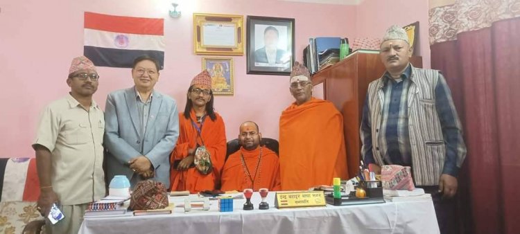 नेश्नलिष्ट पिपुल्स पार्टी नेपाल के सभापति श्री इन्द्र बहादुर थापा मगर जी के साथ पार्टी कार्यालय बानेश्वर काठमाडौं में निमन्त्रणा भेट की।