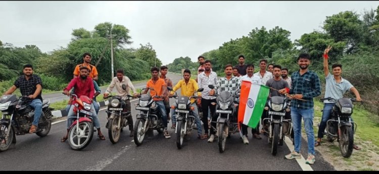 चित्तौड़गढ़ जिले की आजादी की गौरव यात्रा का शुभारंभ कपासन नंदवाना जी की समाधि स्थल से।