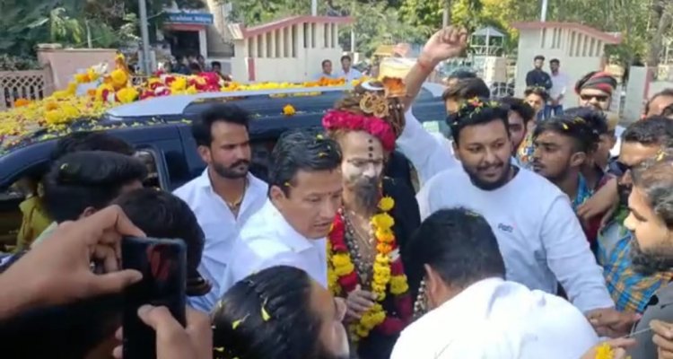 अवतरण दिवस पर भव्य स्वागत , चित्तौड़गढ़ पहुंचे खुशाल भारती महाराज