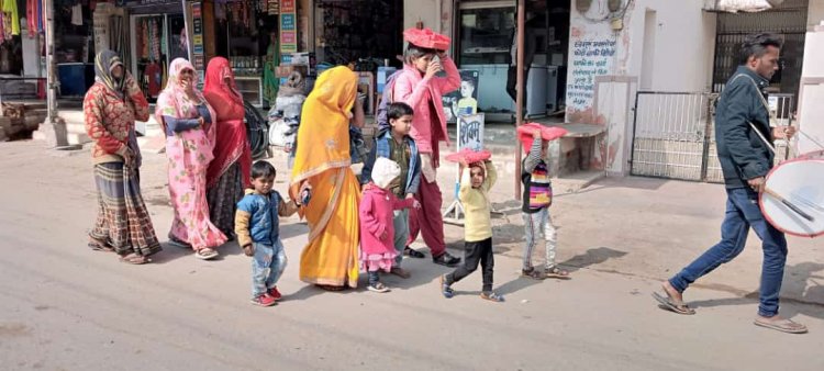 श्री विद्या भारती अखिल भारतीय संस्थान द्वारा संचालित आदर्श विद्या निकेतन भूपालसागर विद्यालय के नन्हे मुन्ने भैया बहिनों एवं अभिभावकों द्वारा    विद्यारंभ संस्कार व सरस्वती पूजन किया गया