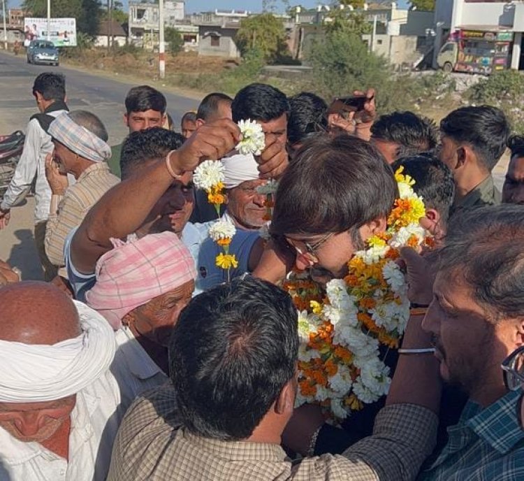 सागर पटेल का हुआ छापी,पुनाली में भव्य स्वागत, नेजपुर में राधा-कृष्ण मंदिर में की पूजा अर्चना
