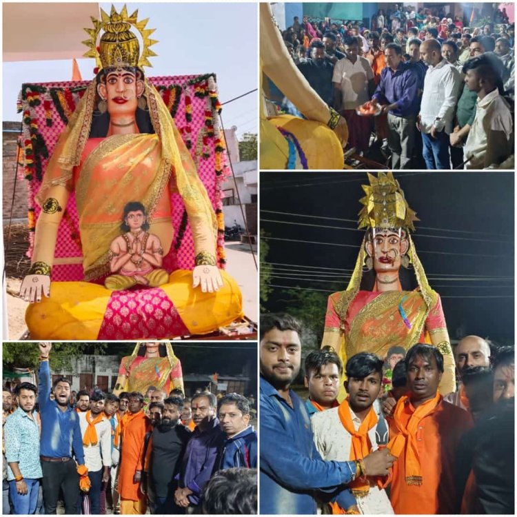 कपासन की प्रतिभा पेंटर रतन जी रावत को बजरंग दल का त्रिशूल प्रदान किया व उपरना ओडा कर स्वागत किया