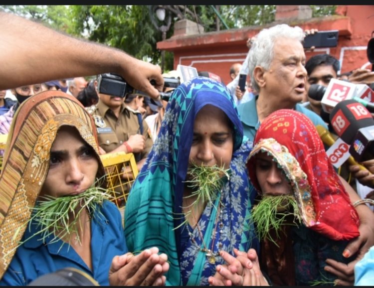 शहीदों की पत्नियों से बदसलूकी, विरोध में पुलिस  पर पथराव: भाजपा कार्यकर्ताओं ने बरसाए पत्थर,  विधायक पुलिस के पैरों में लेटे