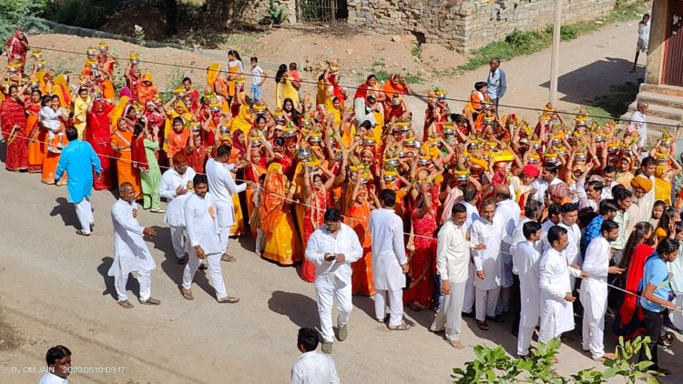 शम्भूपुरा 25 गाँवो की प्रभात फेरियो के साथ निकली भव्य कलश यात्रा।  कलश स्थापना व प्राण प्रतिष्ठा महोत्सव का हुआ आगाज।