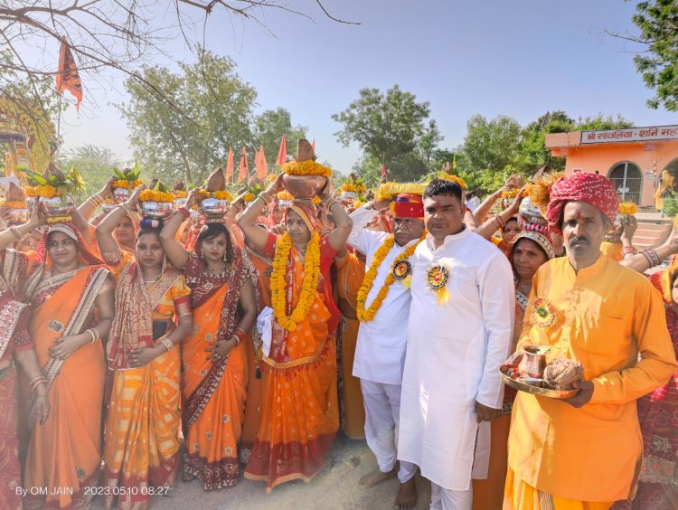 शम्भूपुरा 25 गाँवो की प्रभात फेरियो के साथ निकली भव्य कलश यात्रा।  कलश स्थापना व प्राण प्रतिष्ठा महोत्सव का हुआ आगाज।