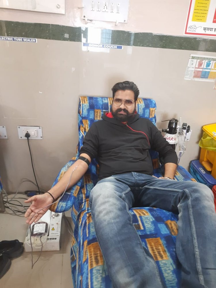 जन्म दिवस के अवसर पर रक्तदान कर नरेश सोनवा ने दिया मानवता का संदेश