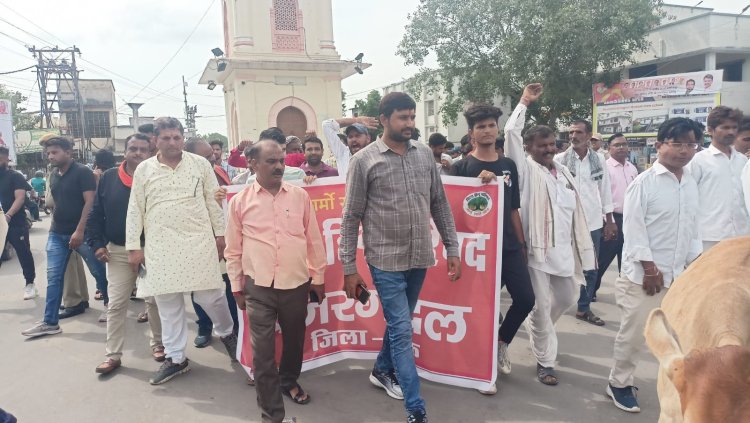 विश्व हिंदू परिषद ने प्रदर्शन कर नूहुं घटना क्रम का विरोध जताया