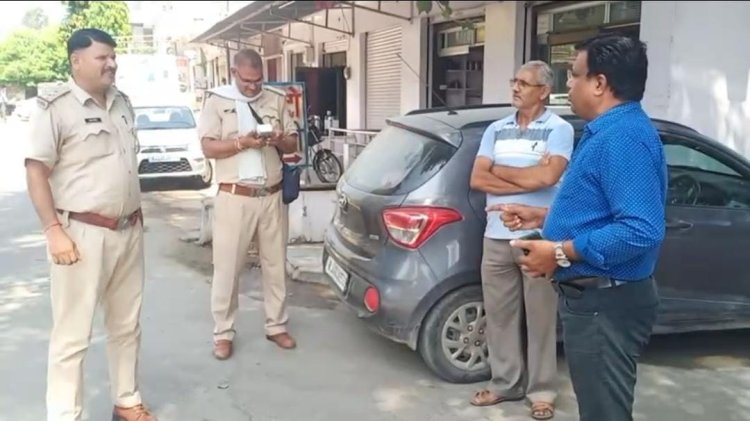 शहर कि यातायात व्यवस्था सुधारने के लिए यातायात पुलिस ने काटे चालान।