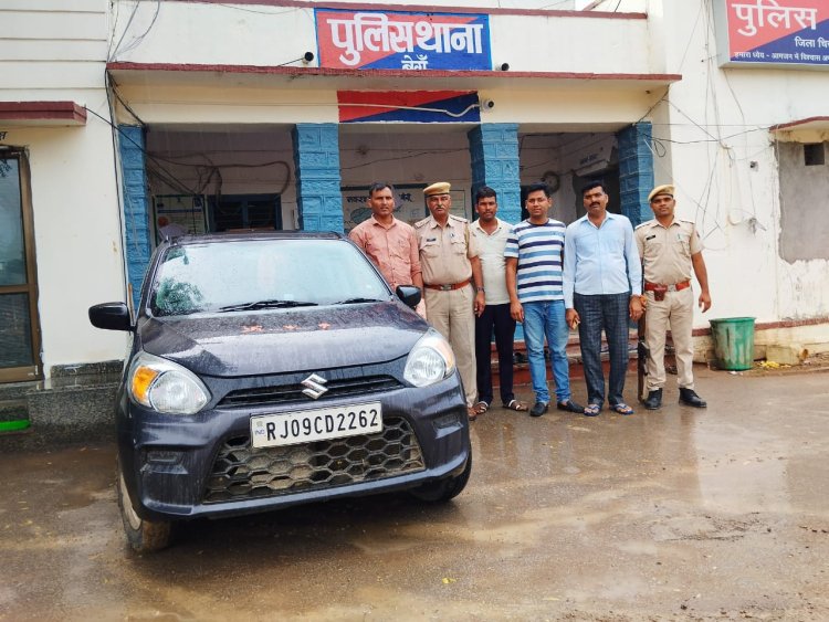 82 अवैध डोडा चोरी से भरी ऑल्टो कार जब्त।