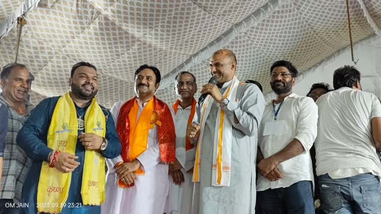 जो राम को लाये है हम उनको लाएंगे रुद के जन्मदिन पर श्रीराम के जयकारों से गुंजा पांडाल।