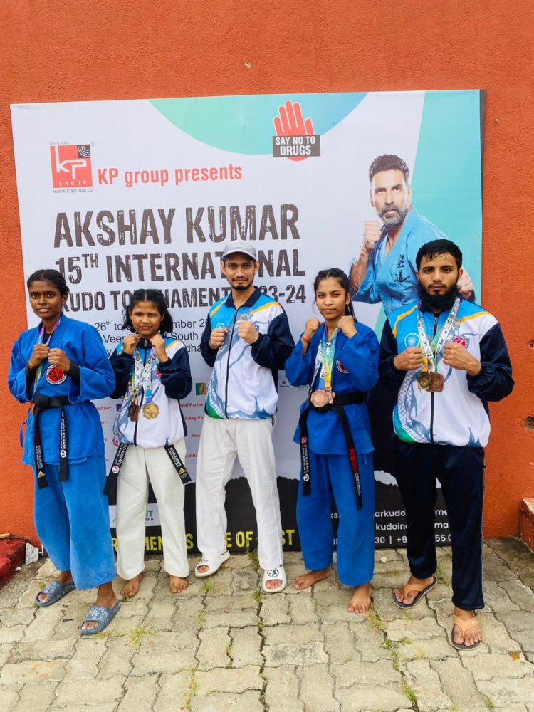 मेवाड़ यूनिवर्सिटी गंगरार के चार खिलाड़ियों ने कूड़ो टूर्नामेंट में लहराया परचम, जीते मेडल।