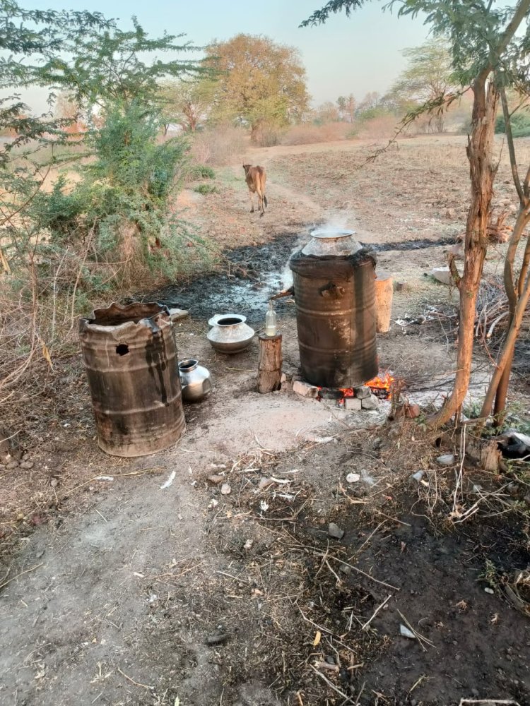 दो हजार लीटर वाश नष्ट व 12 लीटर अवैध हथकड़ शराब जब्त, दो गिरफ्तार।