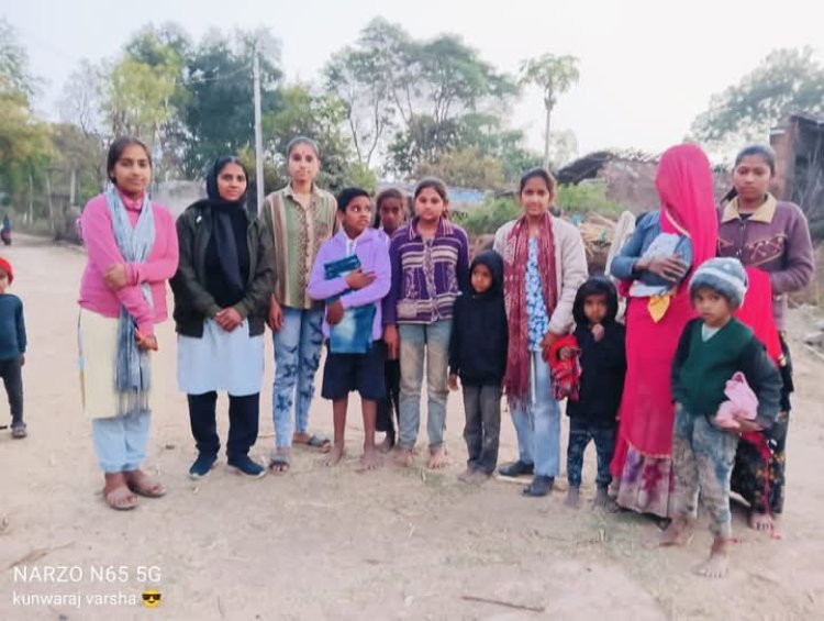पंचमुखी बालाजी संस्थान के वस्त्र वितरण अभियान का चौथा चरण आदिवासी क्षेत्र में